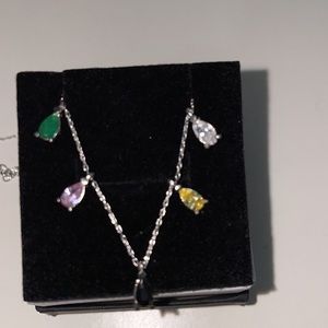 Silver and gems necklace